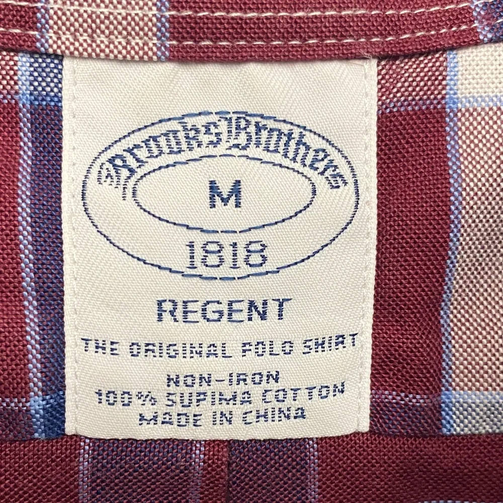 Brooks Brothers Burgundy and Blue Plaid Shirt - Picture 2 of 2